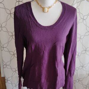 LOFT Purple Crew Neck Sweater
